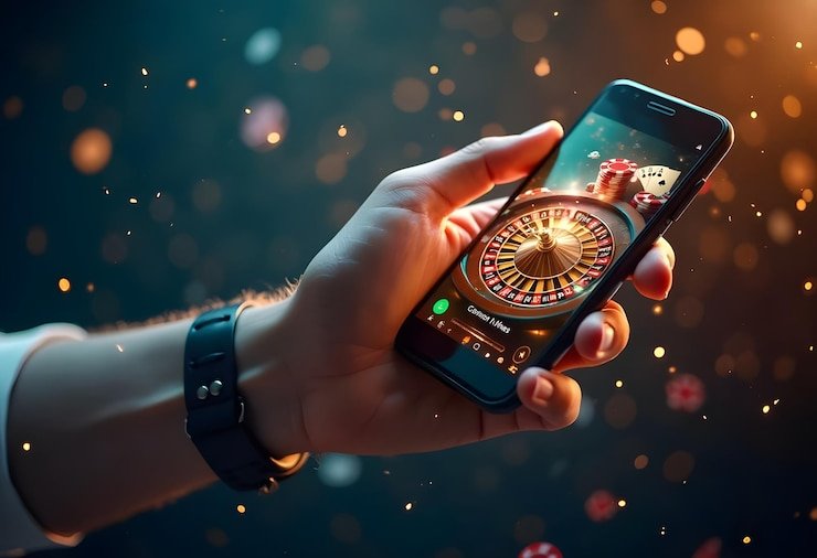Meja judi casino yang elegan dengan dealer profesional dan kartu